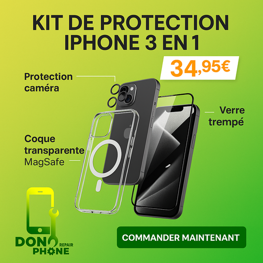 Kit de protection iPhone 3 en 1